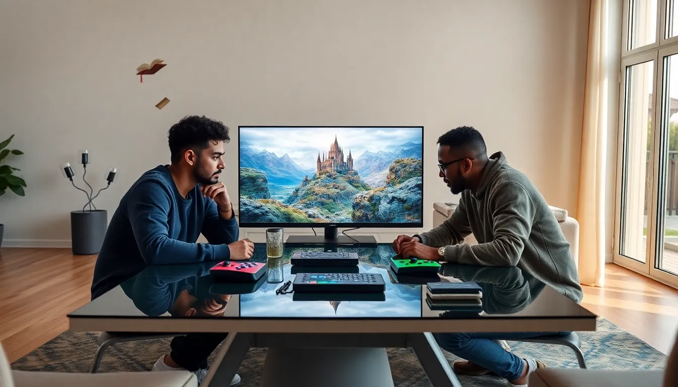 players customizing names in a modern gaming setup.